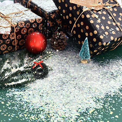 BEISHIDA Karácsonyi Csillogó Hópehely Mesterséges Hó Dekoráció, Kézműves Hópehely Töredék Por Karácsony Téli Party Kellékek (150g)