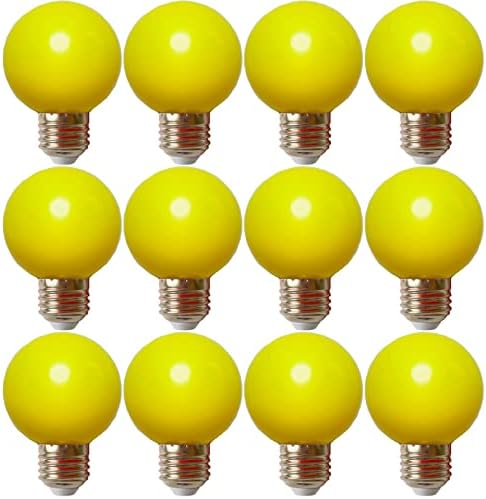 Lxcom Világítás LED-es Sárga Izzó 1W G60 LED Globe Sárga Esti Fény, Izzó E26/E27 Közepes Bázis Karácsonyi Csere Izzó Dekoratív