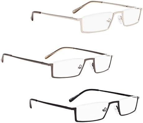 Földhasználati jogok 3 darab Fél-Fém felni Olvasó Szemüveg + 4 darabos, Klasszikus Olvasó Szemüveg(Összesen 7 Pár Olvasók +2.25)