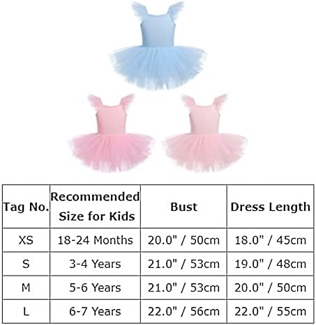 AFAVOM Balett Dressz, a Lányok Kisgyermek Fodros Ujjú Balett-Tánc, Ruha Kivágás, Hanem Szoknyás Balerina Jelmez Dancewear