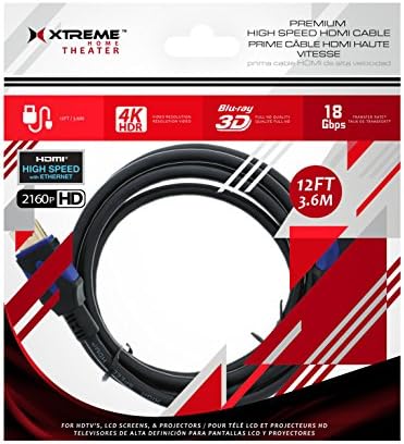 Xtreme Prémium High Speed HDMI Kábel 4K HDR 2160p HD 3FT,6FT,12FT,SZERELVÉNY 25 VAGY 50 FT (12 FT)