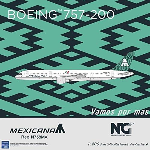 NGM53162 1:400 NG Modell Mexicana B757-200 Reg N758MX (pre-Festett/előre Beépített)