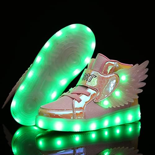 BFOEL Gyerekek Fény Cipő LED USB Töltés Villogó Magas-felső Szárnyak Cipők Fiúk Lányok Oktatók Fesztiválok Halloween Karácsony
