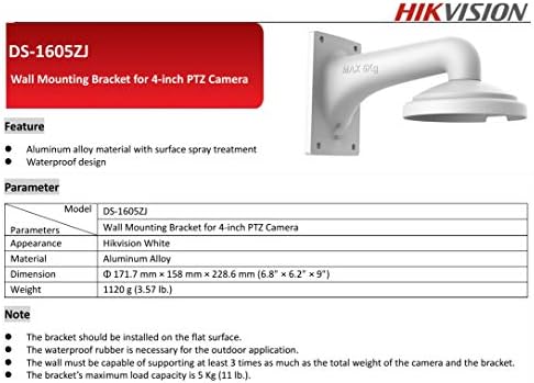 DS-1605ZJ Külső Falra a Hikvision PTZ Kamera DS-2DE4A2/320/204IW-DE