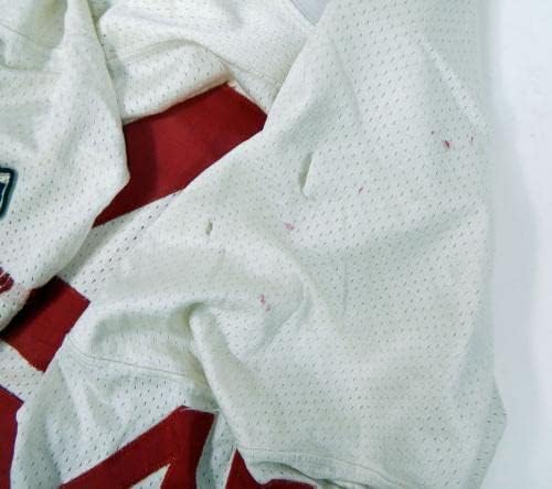 1995-ben a San Francisco 49ers William Floyd 40 Játék Kiadott Fehér Jersey 46 DP30232 - Aláíratlan NFL Játék Használt Mezek
