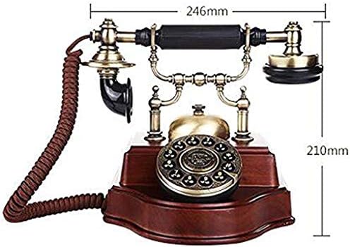 WODMB Telephone Retro Telefon，Retro Vezetékes Telefon, Vezetékes Otthoni Hotel Irodai Dekoráció Tömör Fa Klasszikus Vintage Régi Otthoni