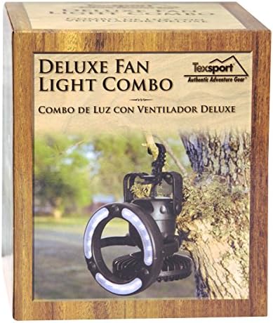 Texsport Deluxe Hordozható Kemping Combo LED Lámpás Rajongói , Fekete, 6.75X7.75X6.75