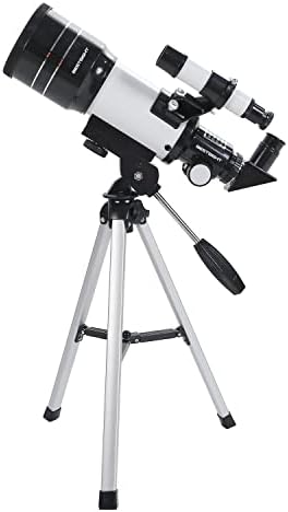 BESTSIGHT Távcső 70mm távcsövek Hatálya a Felnőttek Csillagászat & Kids & Kezdők, 300 mm-es Hordozható Refraktor Utazási Teleszkóp (15X-150X)