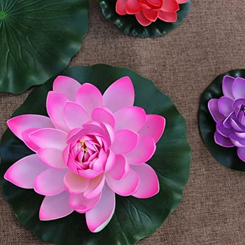 YARDWE Úszó Virágot Medence Mesterséges Úszó Lótusz Levelek Dekoráció: Lotus Lombozat Díszek DIY Micro Táj Dekoráció Mini halastó Akvárium