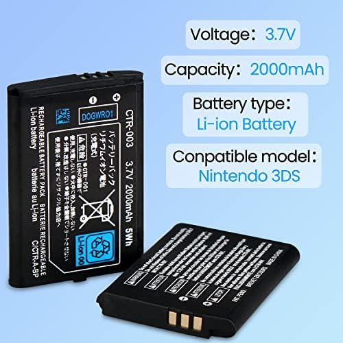 OSTENT 2000mAh 3.7 V-os Újratölthető Lítium-ion Akkumulátor + Szerszám Készlet Csomag Nintendo 3DS
