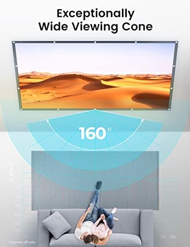 Videó Vetítés Képernyő, Külső Projektor Képernyőn 120 inch 16:9 4K HD Összehajtható & Hordozható Szabadtéri Vetítés Képernyőn,