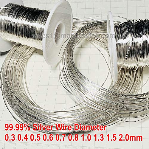 Ezüst Drót Ag Kábel 99.99% Tisztaságú String 0~+0,02 mm Tűrés (Átmérő 1 mm, Hossz 5mm, 1)