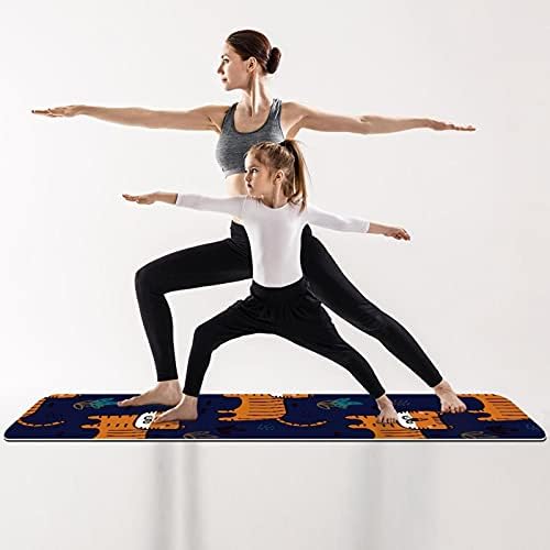 Vastag, Csúszásmentes Gyakorlat & Fitness 1/4 jóga szőnyeg Tigris sötétkék Nyomtatás Jóga Pilates & Emelet Fitness Edzés (61x183cm)