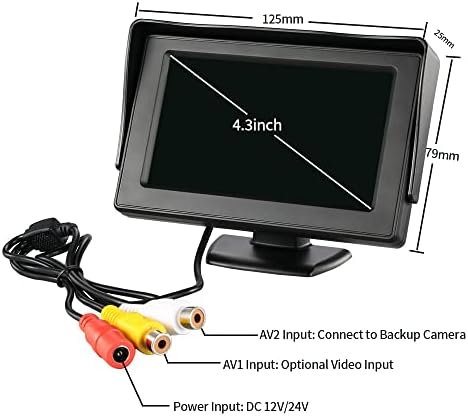 B-Qtech 4.3 inch Színes TFT LCD Kijelző Biztonsági Kamera Monitor csak a Visszapillantó Fordított Fényképezőgép kijelzőjén az Autó,