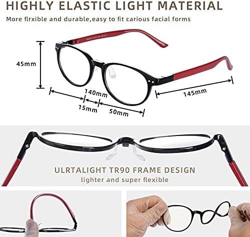 EGÉSZSÉGEDRE ESZKÖZÖK 5 Csomag Olvasó Szemüveg Kék Fény Blokkoló Szemüveg, Számítógép Olvasók a Nők a Férfiak Tükröződésmentes Szemüveg