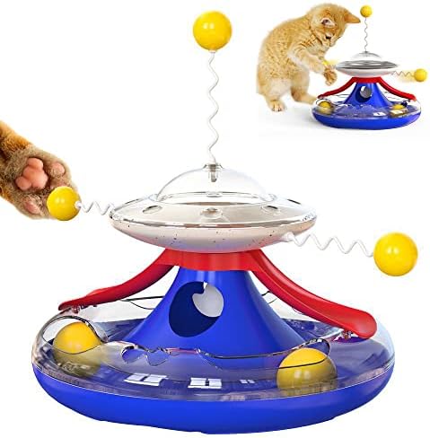 Cdipesp 3 az 1-ben Interaktív Macska-Játékok Labdák Macska Fidget Spinner Kezelni Játékok Szélmalom Macska Étel-automata