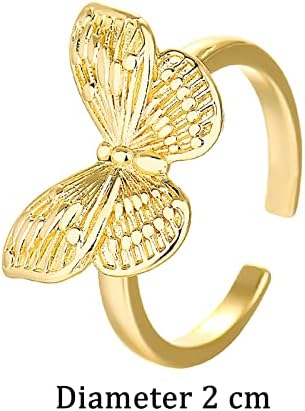 A valentin-Nap Az Egyszerű, Finom Design A Pillangó Gyűrű Alkalmas Minden Alkalommal 2DB Wi Gyűrűk (2DB Arany-b, Egy Méret)
