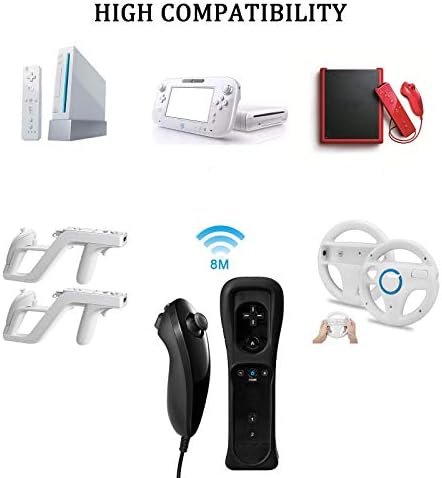 Vinklan Wii Távirányító Nunchuck Joystick Szilikon tok Nintendo Wii, valamint Wii U Konzol (nem Motion Plus) Szett (2,Fekete-Fehér)