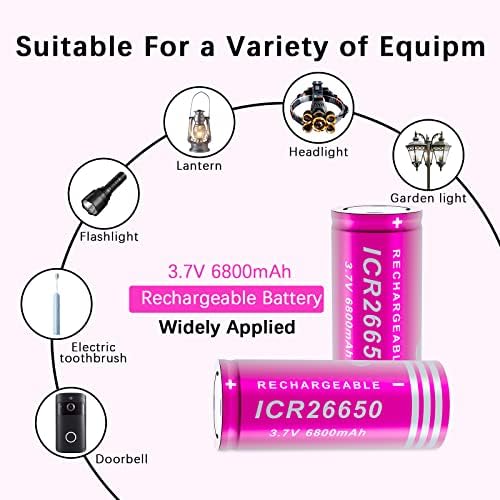 2￵￵6￵￵6￵￵5￵￵0 Újratölthető Akkumulátor Töltő 3,7 V 6800m￵￵egy￵￵h (2 Csomag)