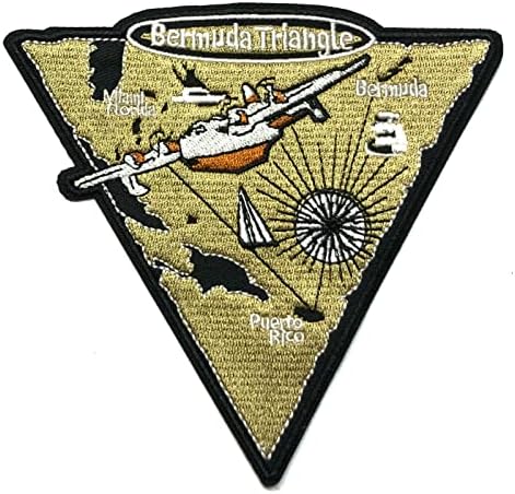Bermuda-Háromszög Applied Patch - Fekete, Bézs, Fehér, Narancs Jelvény 5.5 - Vassal / Varrjuk fel A Tapaszt a Ruha, Kabátok, Nadrág,