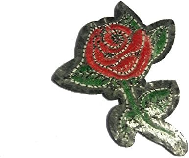 A piros Rózsa a Virágok, Virágos hímzett Vas-a foltok Bohém Appliqués Varrni DIY SR002