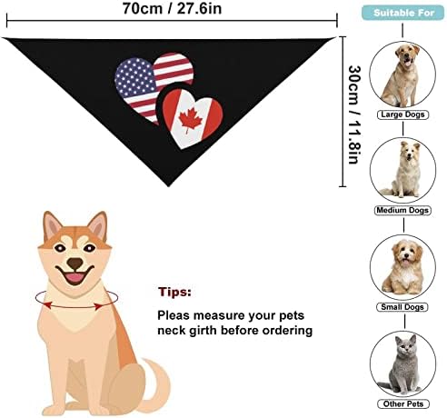 Kanada amerikai Zászló Kutya Kendő Háromszög Kendő Nyomtatás Előke, Dupla Reverzibilis Kendő Sálat Háziállat