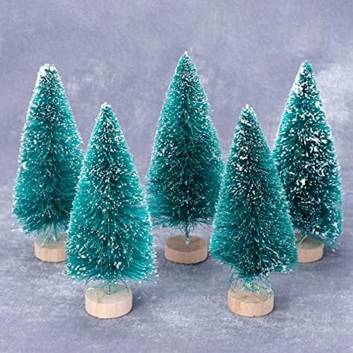 Toddmomy Karácsonyi Dekor 5db Mini Hó Miniatűr karácsonyfa Hó, Fagy Fák Mini Szizál Fa Frost Fák Miniatűr Karácsonyi Díszek