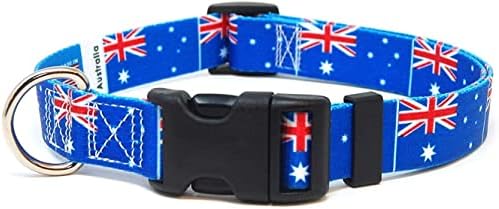 Ausztrália Nyakörv | Ausztrália Zászló | Martingale Slip-On | Made in NJ, USA | Közepes testű Kutyák | 3/4 hüvelyk Széles