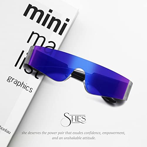 Ő Trendi Y2K Napszemüveg a Nők, a Férfiak a Futurisztikus Körbe napszemüvegek Divat Keret nélküli Pajzs Számítógépes Szemüveg
