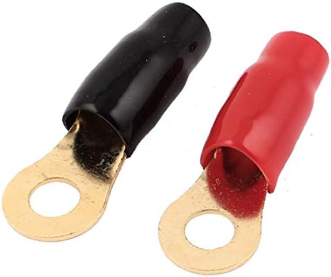X-mosás ragályos Pár Fekete Piros PVC Szigetelésű Gyűrű Terminál, Kábel Saru 11mm Belső Dia(Par de terminales con terminál de anillo aislado