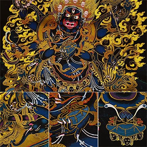 Gandhanra Hat Fegyveres Mahakala,Védelmező Istenség, Tibeti Thangka Festészet, a Művészet,a Buddhista Thangka Brokát,Buddha Gobelin a Tekercset,Fekete