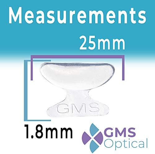 GMS Optikai Pillangó Ragasztó Szilikon Orr Párna Szemüveg, Napszemüveg, valamint a Szem-Wear - 2,5 mm X 17mm (2 Pár, Világos)