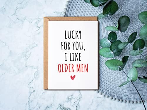 EirlysDesigns Szerencséje, Mint az Idősebb Férfiak - Boldog Szülinapot Jóképű - Vicces Születésnapi képeslap - Szülinapi Kártyát 2