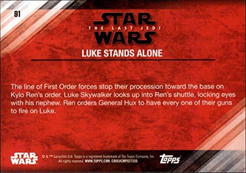 2018 Topps Star Wars-Az Utolsó Jedi Sorozat 2 Kék 91 Luke Áll Egyedül Trading Card Nyers (NM Közelében Menta vagy Jobb) Feltétel