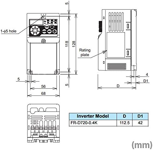 MITSUBISHI ELECTRIC FR-D720-0.4 K Inverter (háromfázisú 200V)(Alkalmazandó Motor Kapacitás 0.4 kW)(Névleges Kapacitás 1.0 kVA) NN