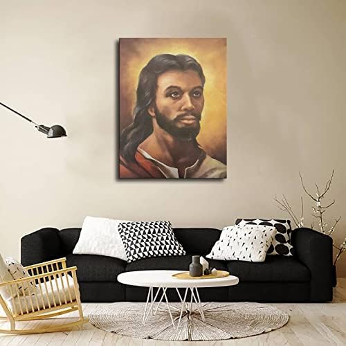Afro-Amerikai, Fekete Jézus Álló Vászon Művészet Plakát Iroda Poszter Kép Wall Art Prémium Elszámolása Dekoráció Nappali, Hálószoba Dekoráció