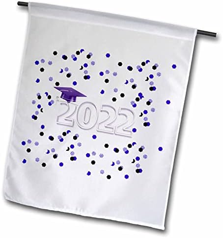 3dRose Kép Érettségi Kap Diplomát a 2022, Konfetti, Lila - Zászlók (fl_354198_1)