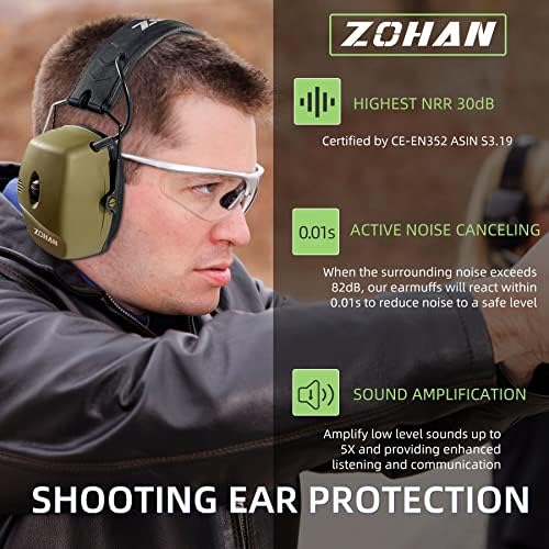 ZOHAN EM056+EM025 Elektronikus Felvételi Fül Védelme Earmuff, hallásvédő Elektronikus Felvételi Fül Védelme Earmuff, hallásvédő