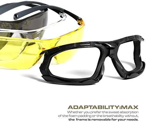Kesztyű Állomás Optikai Max - Anti-köd Védő Szemüveg a Férfiak - Biztonsági Szemüveg, 3 Lencse Opciók - Tiszta, sárga vagy Szürke