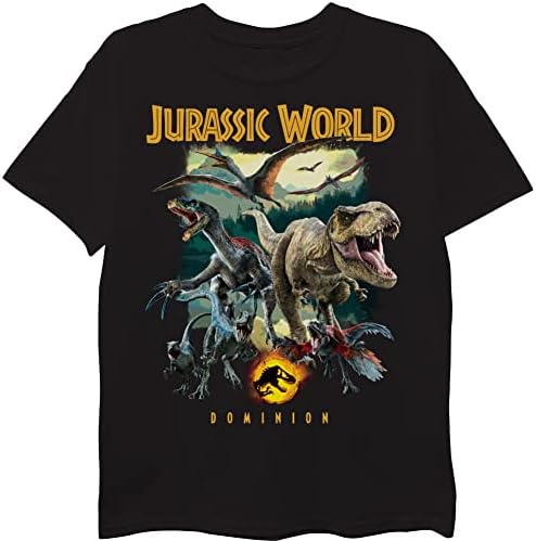 Jurassic Világ Fiúk Dominium Raptor & T-rex-et Futtató T-Shirt