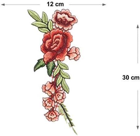 TÍZEST.LONDON Készlet 2 Nagy Virág Hímzéssel, Javítás Vas vagy Varrjuk fel a Hímzett Motívum Rose Átutalás Virág Applied