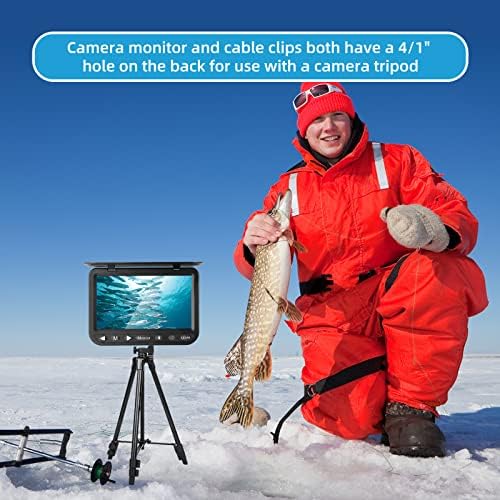 MOOCOR Víz alatti Halászat Kamera,【Továbbfejlesztett HD 1080P】 Hordozható Videó halradar HD IPS 7 hüvelykes Képernyő, IR LED-es,