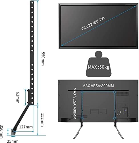 Suptek asztali TV Állvány, Képernyő, Monitor Kelő az 22-65 hüvelyk képátmérőjű LCD Síkképernyős TV-vel, VESA akár 800x400mm