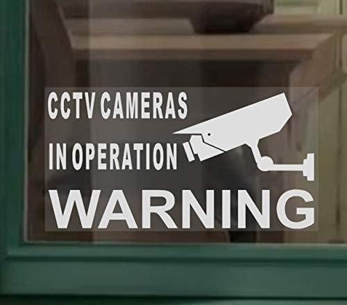 Platina Hely, 5 x CCTV Kamera Működése Figyelmeztetés Kis 3.4 Inch x 1,8 Hüvelykes Ablak Matrica Mini Öntapadó Vinil Jelek Haza Helyiségek Üzleti