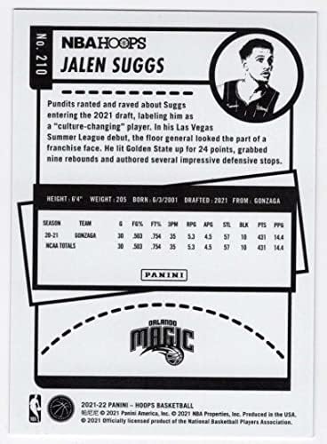 JALEN SUGGS RC 2021-22 Panini Karika /199 Ezüst 210 ÚJONC Mágikus NM+-MT+ NBA Kosárlabda Trading Card