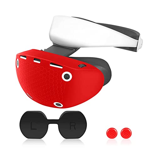 TATACO VR Védő Fedél Készlet PSVR2, Szilikon Playstation VR2 Fülhallgató Fedezze & Lencse Porvédő & 2 Csomag Vezérlő Hüvelykujj