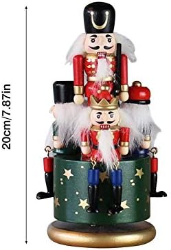 XJJZS Fa Karácsonyi zenélő Doboz Pinewood Diótörő Katona Music Box Dekoráció Báb Asztali Dísz, Karácsonyi, Születésnapi Ajándék (Szín : Egy)