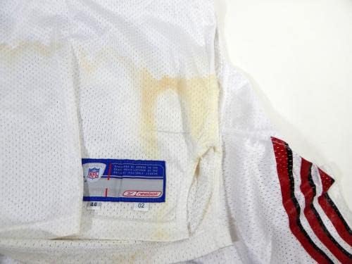 2002-ben a San Francisco 49ers Zack Bronson 31 Játék Kiadott Fehér Jersey 44 DP29228 - Aláíratlan NFL Játék Használt Mezek