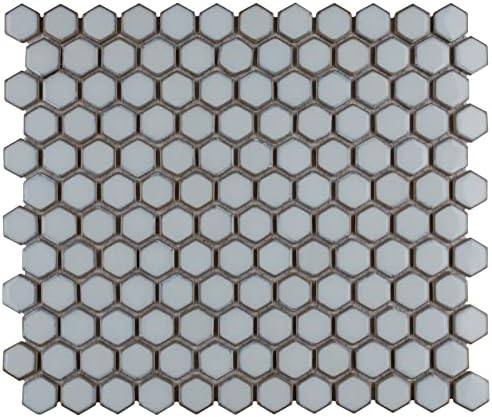 SomerTile Hudson Hex 1 Selyem Fehér 11.88 x 13.25 Porcelán Padló, Fal-Mozaik