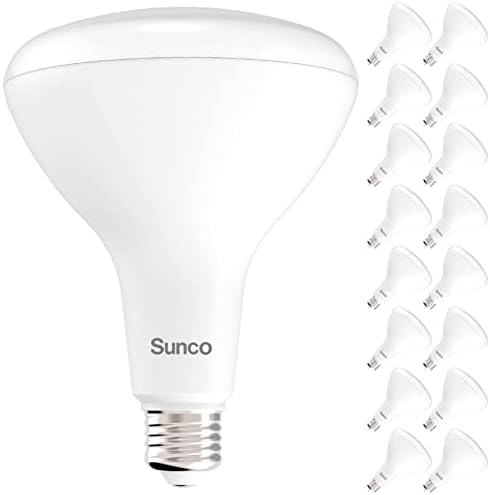 Sunco 16 Pack BR40 LED Izzók, Beltéri Árvíz Fény, Szabályozható, 3000K Meleg Fehér, 100W Egyenértékű 17W, 1400 LM, E26 Bázis, Süllyesztett